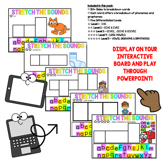 Science of Reading Phonics activity using sound boxes to support phonics learning and decoding.