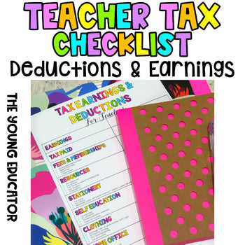 Tax Earnings Checklist for Teachers to track income, expenses, and deductions for tax filing.