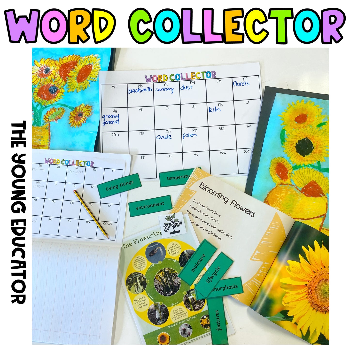 Fun and educational Vocabulary Building Word Collector for Kids to support word learning and writing skills.