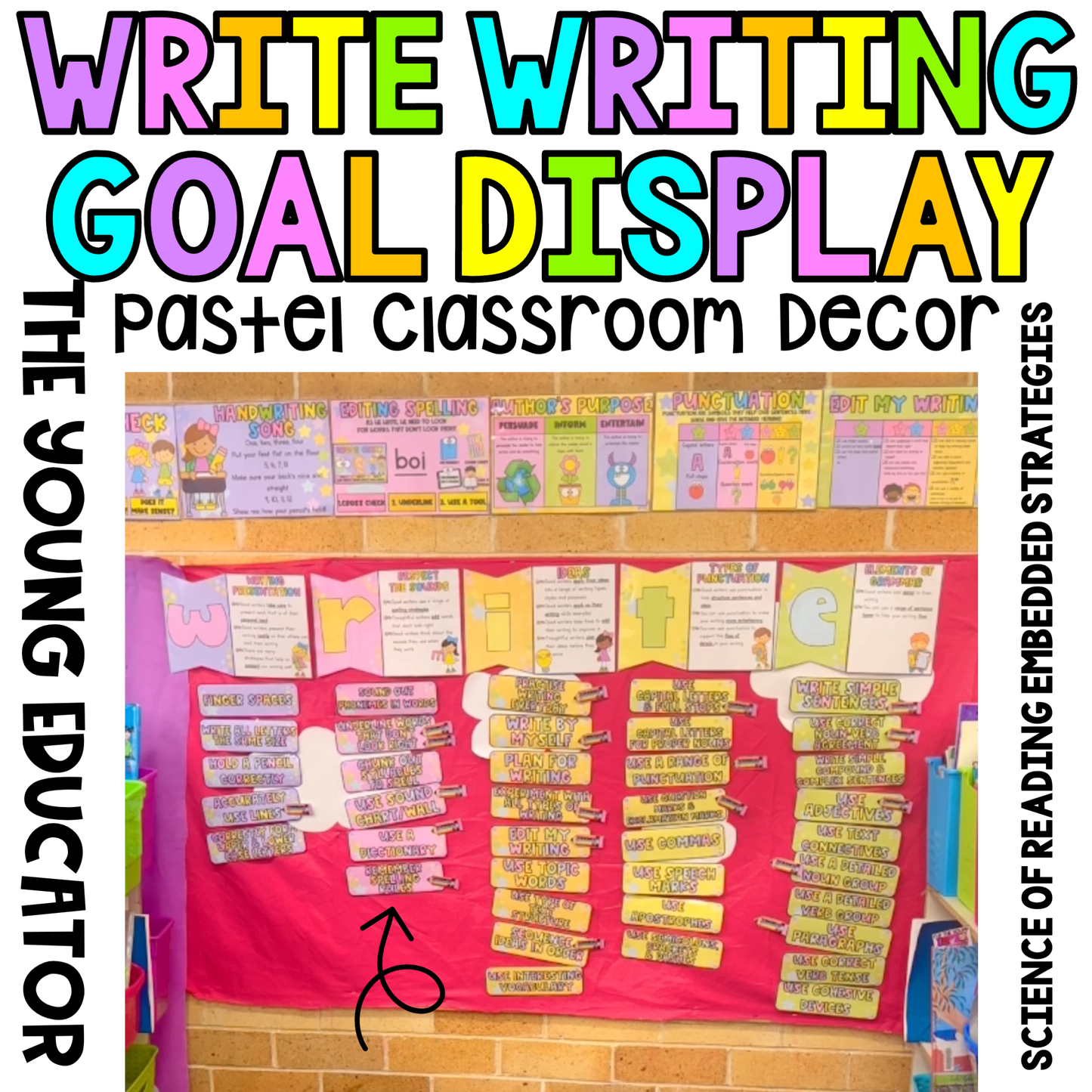 Writing Strategy Goal Display to help students set and track writing goals in a structured way.