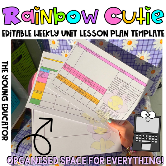 'Rainbow Cutie' Detailed Weekly Unit Lesson Plan / Program Template