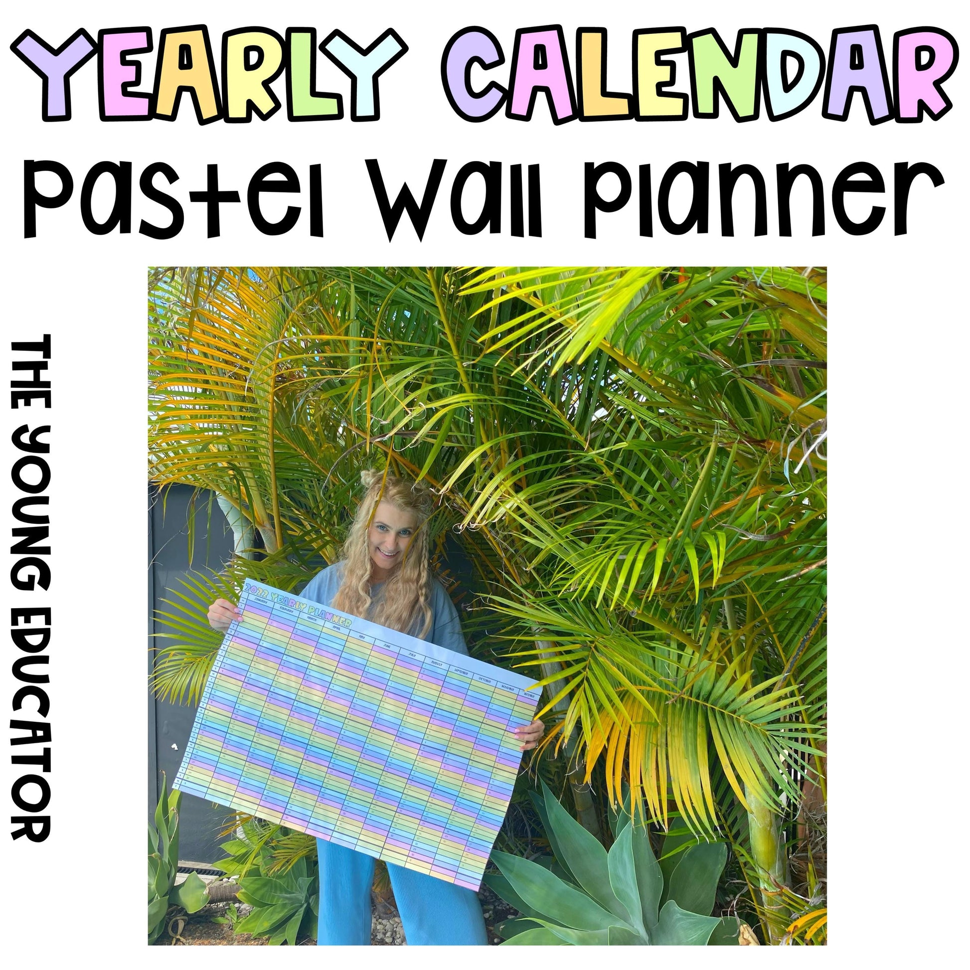  2025 Wall Planner with pastel design for students and teachers to stay organized.
