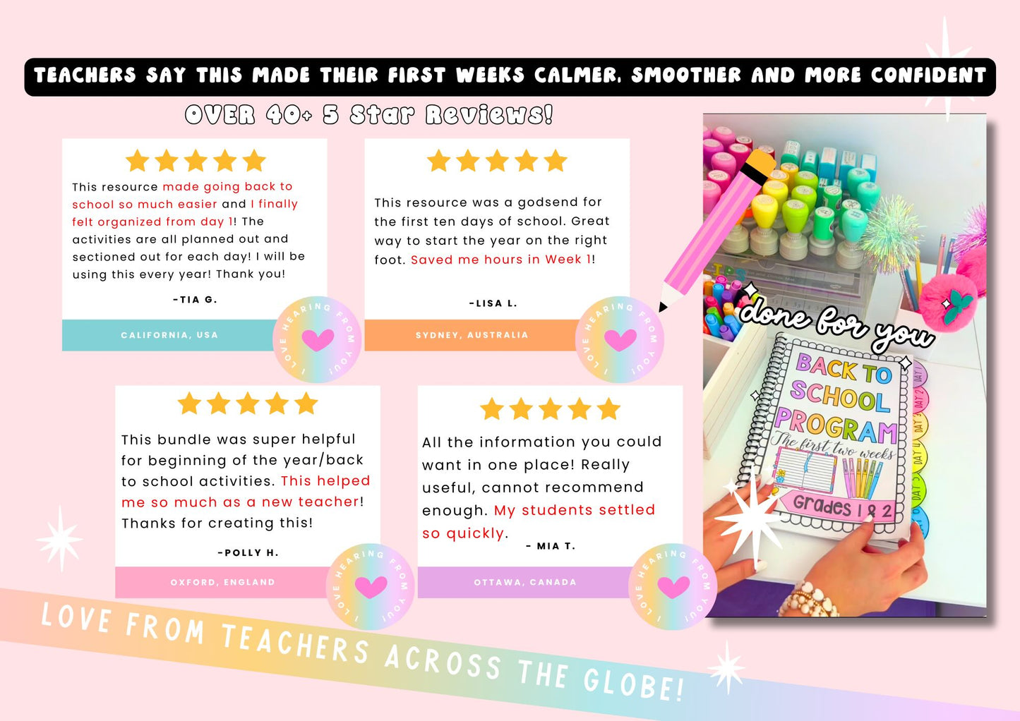 BACK TO SCHOOL Program - Grades 1 And 2 *First Ten Days*