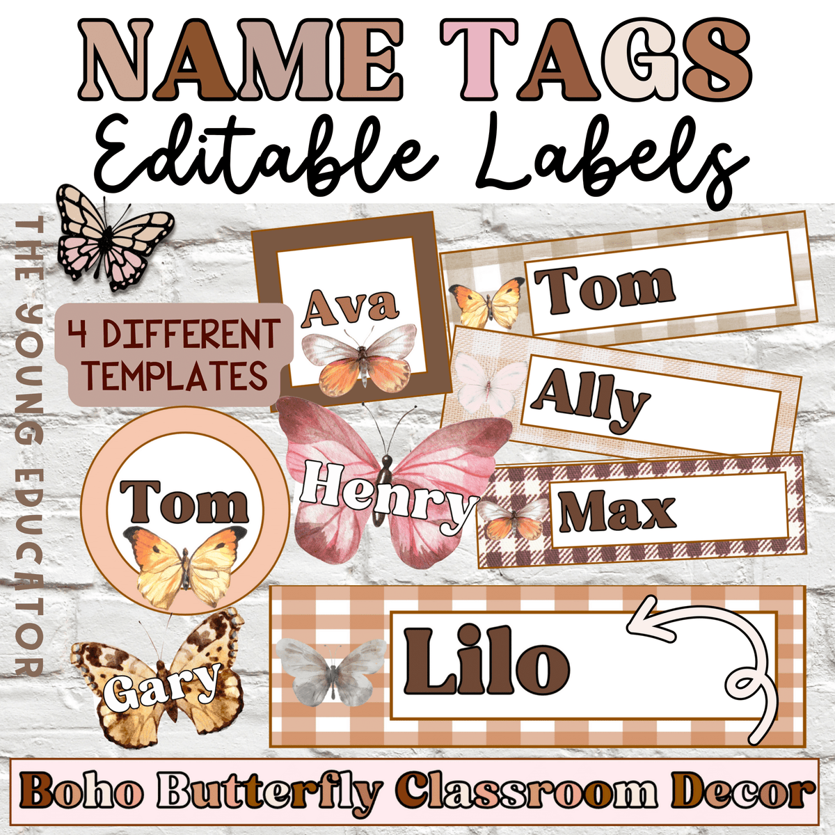 Student Tag Design Editable Student Name Tags | Editable Student Desk Name Tags for ...
