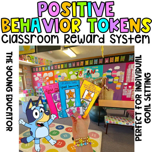 Individual reward labels for students featuring customizable tokens for positive reinforcement.