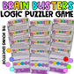 Printable logic puzzles for students featuring a classroom logic puzzle game with task cards.