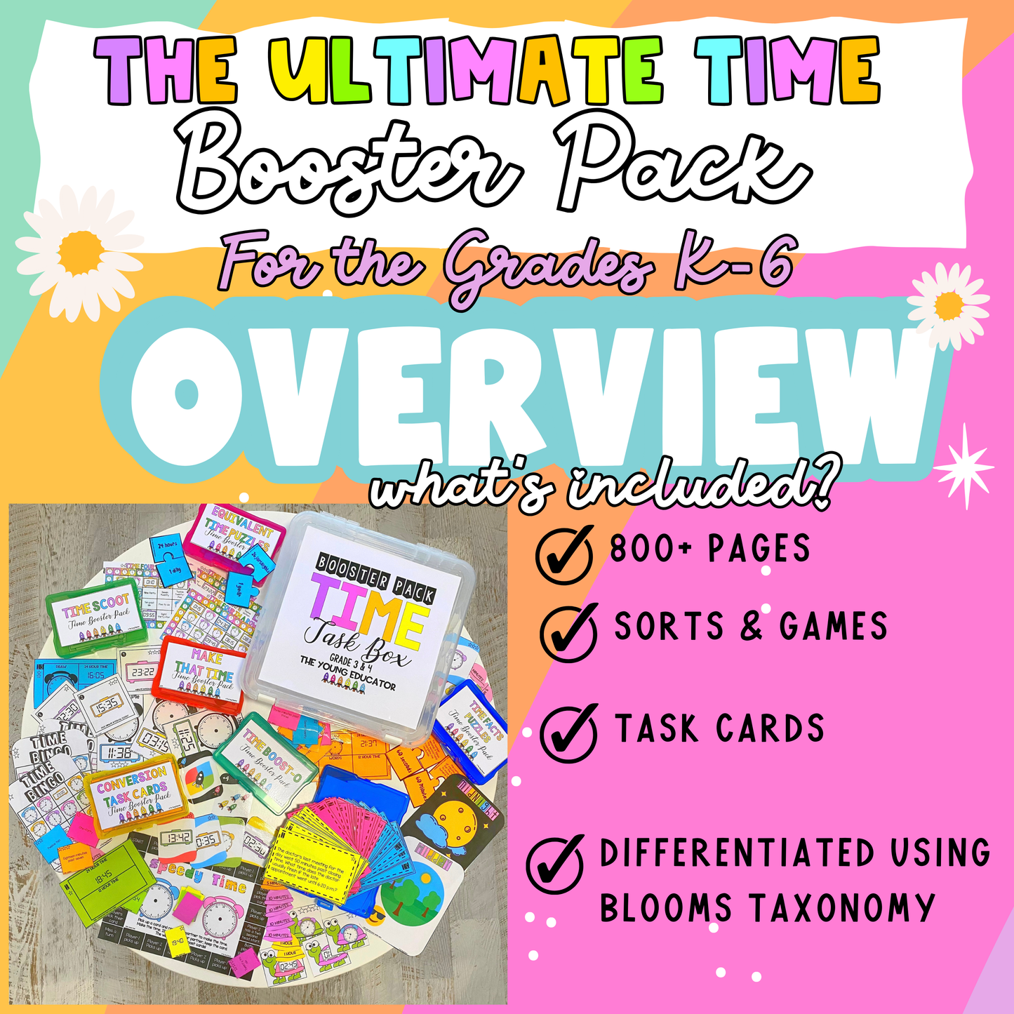 TIME BOOSTER PACK Bundle - Maths Activity Pack Bundle *differentiated* K-6!