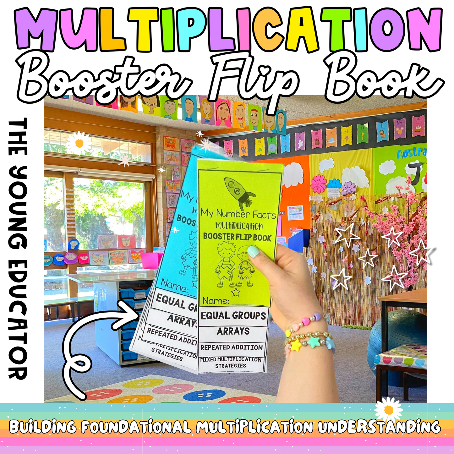 MULTIPLICATION BOOSTER FLIP BOOK - EQUAL GROUPS, ARRAYS, REPEATED ADDITION