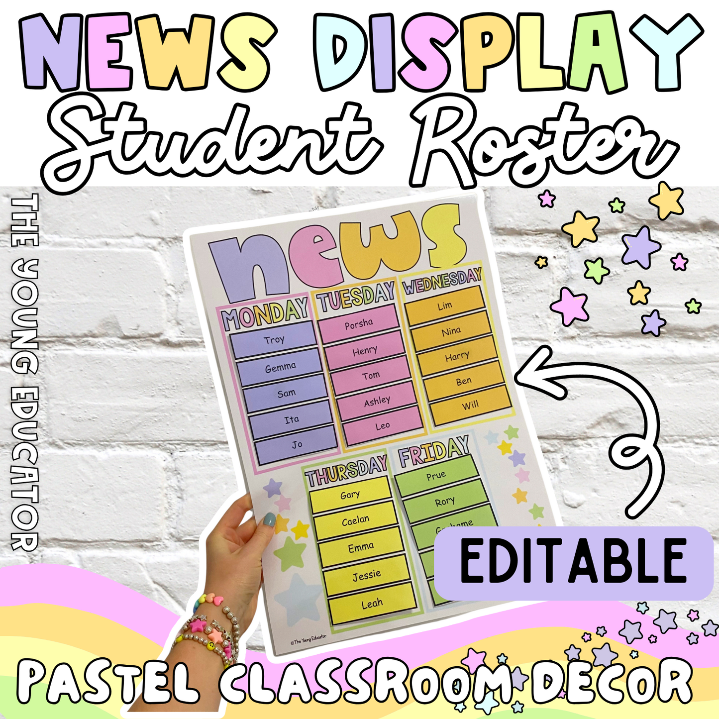 PASTEL RAINBOW NEWS DISPLAY