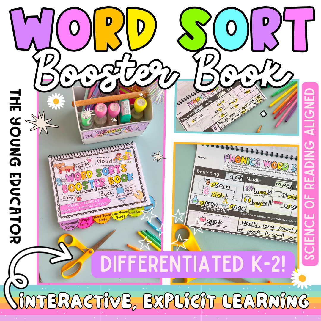 Word Sorts Booster Book | Science of Reading Differentiated K-2 Phonics