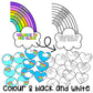 Editable rainbow classroom welcome sign with customizable student name bubbles.
