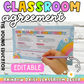 EDITABLE Rainbow Our Class Commitment Agreement / Class Values / Back to School