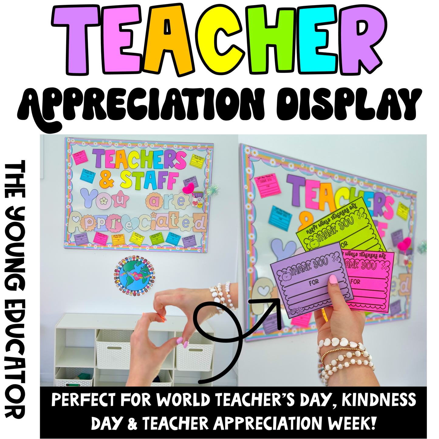 Staff appreciation and teacher appreciation bulletin boards for classroom and school-wide use.