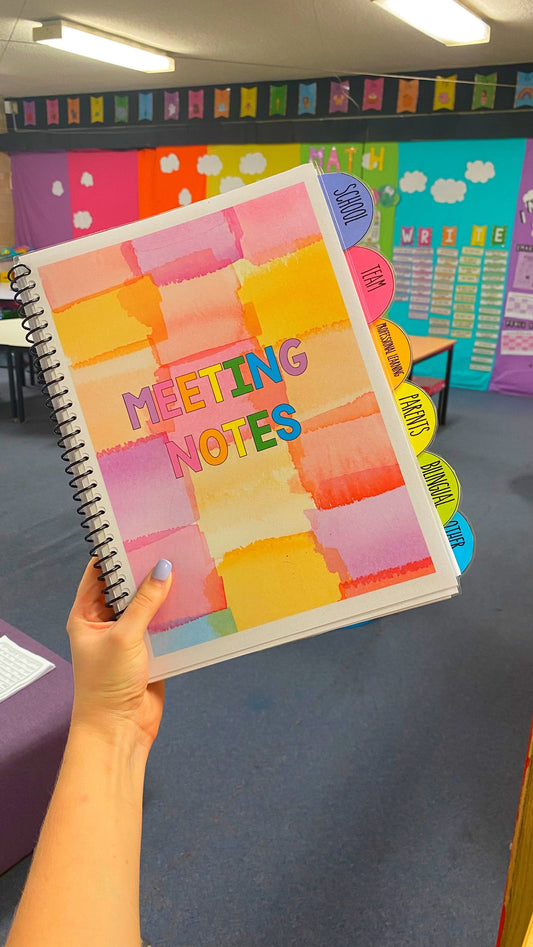  Teaching meeting notebook printable for school meetings, mentor notes, and planning.