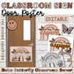 Welcome poster for classroom door featuring a Boho Butterfly theme with editable text.