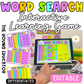 Word search game on PPT with interactive and editable PowerPoint slides for classrooms.
