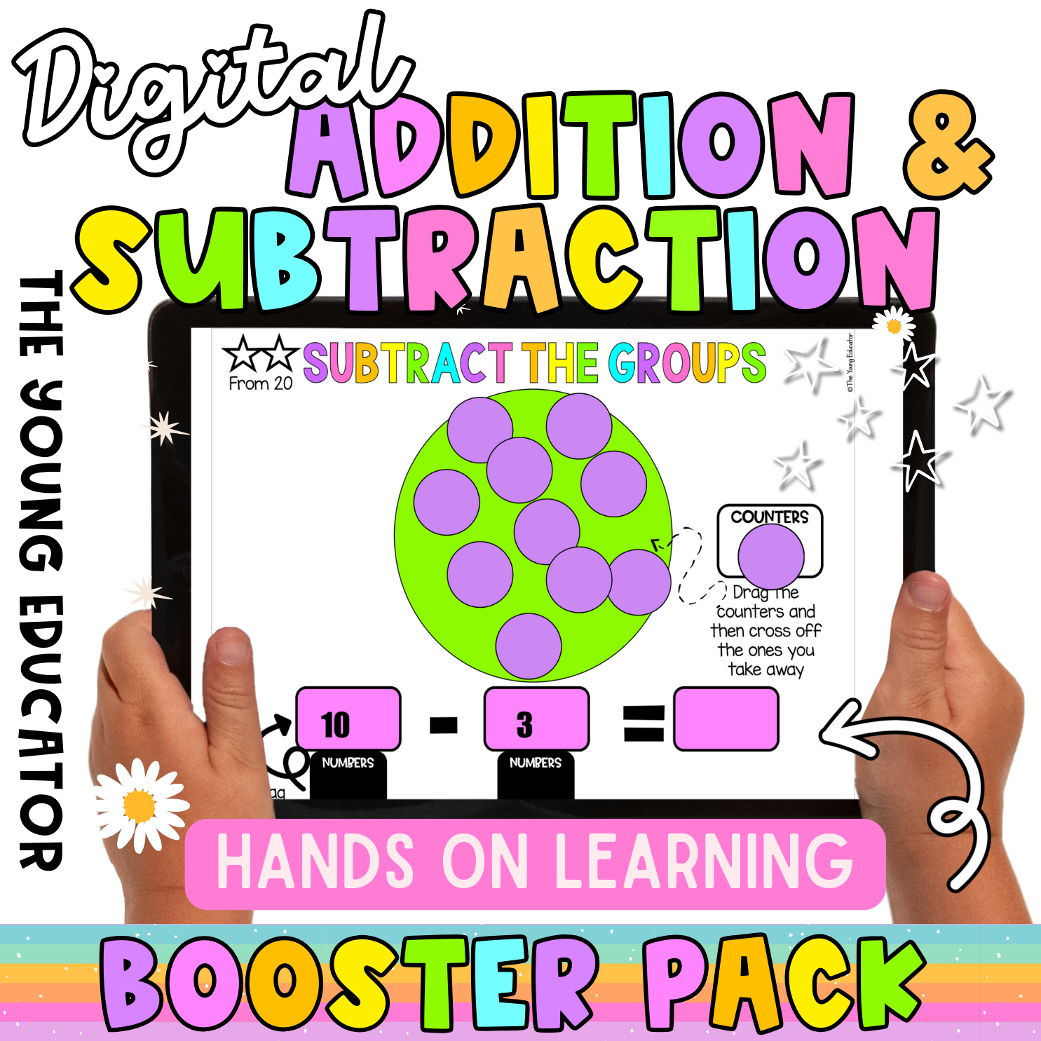 Interactive Addition and Subtraction Google Slides worksheets with engaging digital activities, games, and manipulatives for classroom and virtual learning.