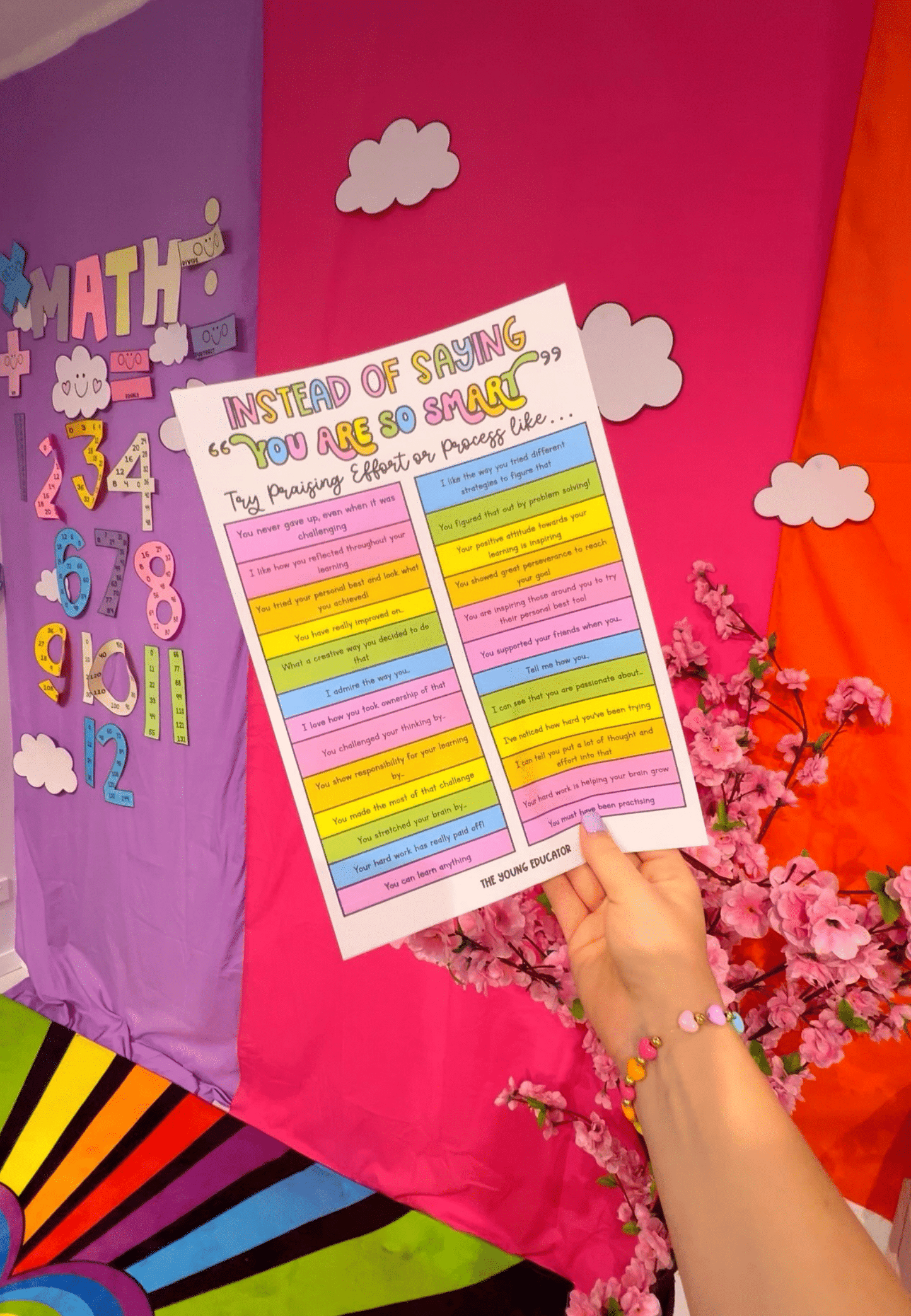 Alternative Praise for Students handout to inspire growth mindset in the classroom