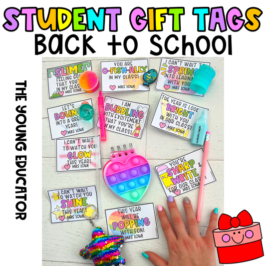 Editable and printable Back to School Gift Tags for teachers and students – perfect for Open House and Meet the Teacher gifts.
