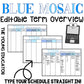 Editable Blue Mosaic Term Overview Template for Teachers – Digital Planner