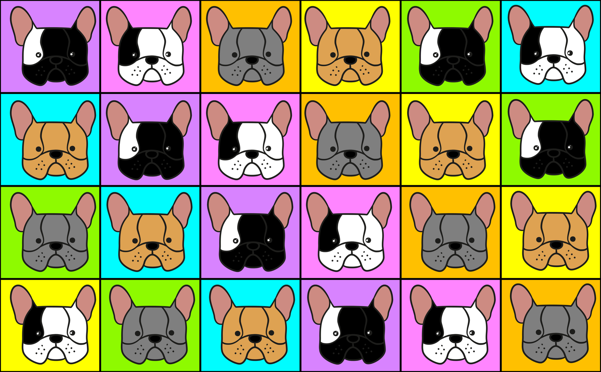 Bulldog Computer Background with an adorable and vibrant bulldog theme. 