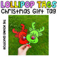 Printable Christmas lollipop gift tags featuring festive holiday designs.