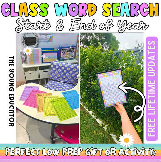 2026 Editable Class Word Search *Back To School & End Of Year* Gift/Christmas