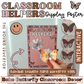 Classroom helpers display with student job assignments in a Boho Butterfly theme.