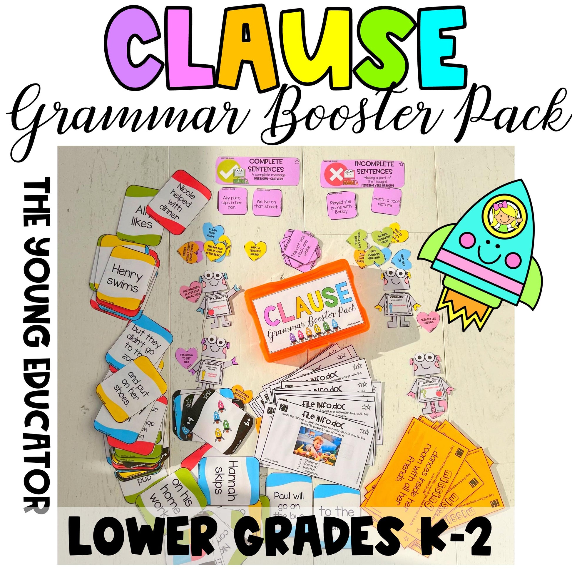 Clause learning activities for kids – fun and engaging grammar booster pack for sentence building