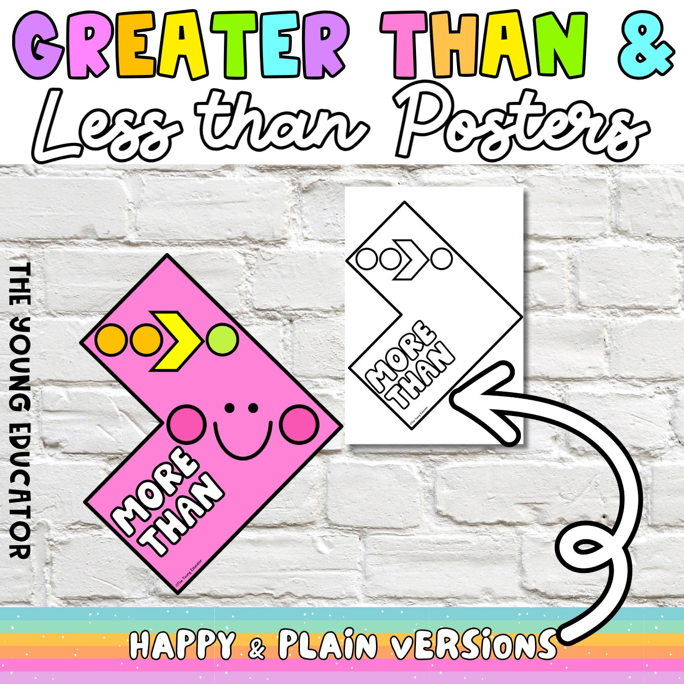 Greater Than Less Than Equal To Posters Printable | Math Comparison Symbols Classroom Decor for Elementary K-6