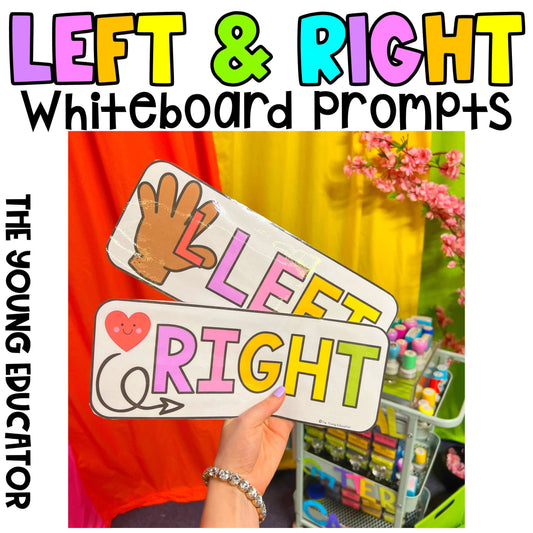 Directional awareness posters to help students learn left and right concepts.