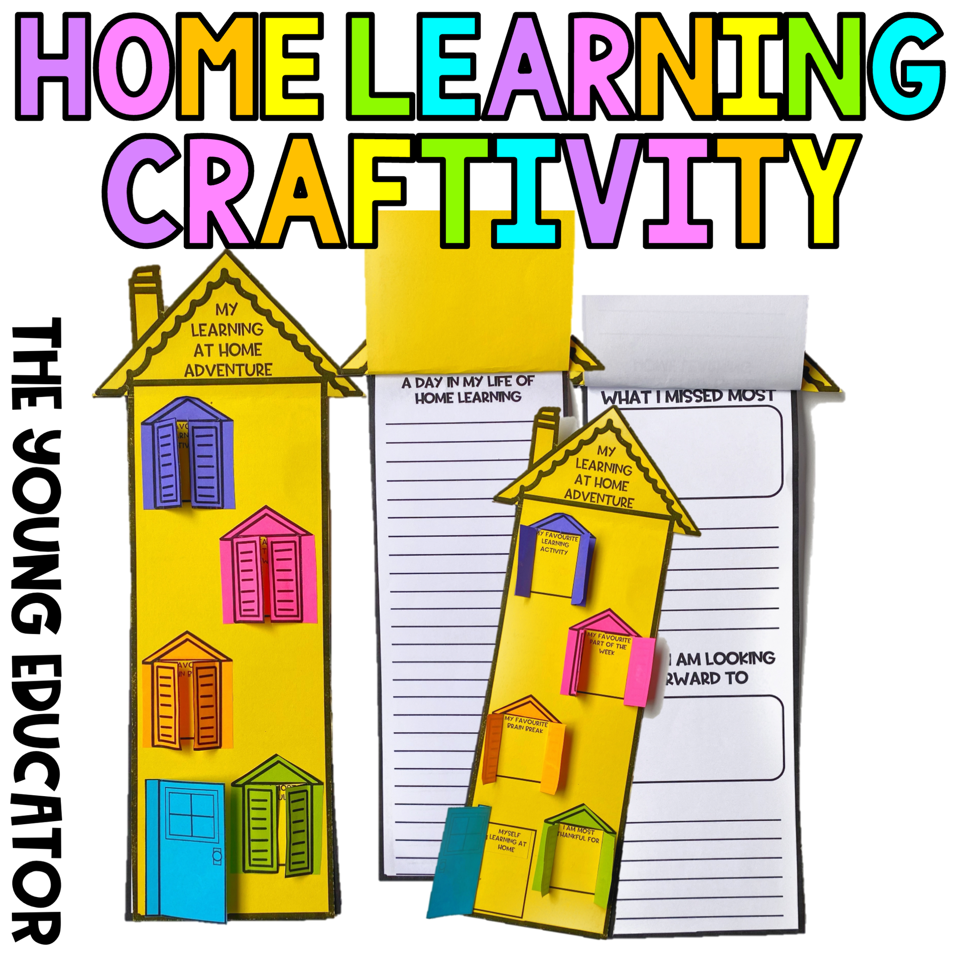 Distance Learning Activities for students to write about home learning experiences