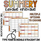 Summer-themed editable teacher timetable for weekly planning and organization.
