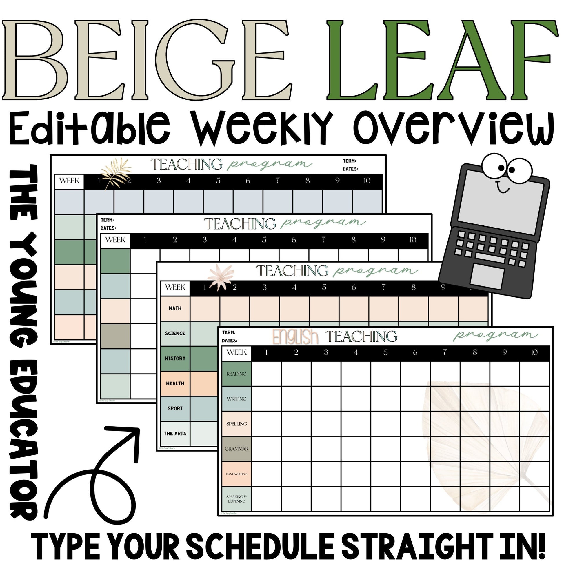 Printable editable term overview template – a curriculum organization template for teachers. Includes a 10-week term overview planning template in PPT formats.
