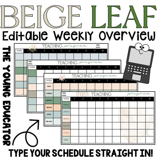 Printable editable term overview template – a curriculum organization template for teachers. Includes a 10-week term overview planning template in PPT formats.
