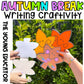 Fall writing craftivity with student recount templates for Fall holiday break.