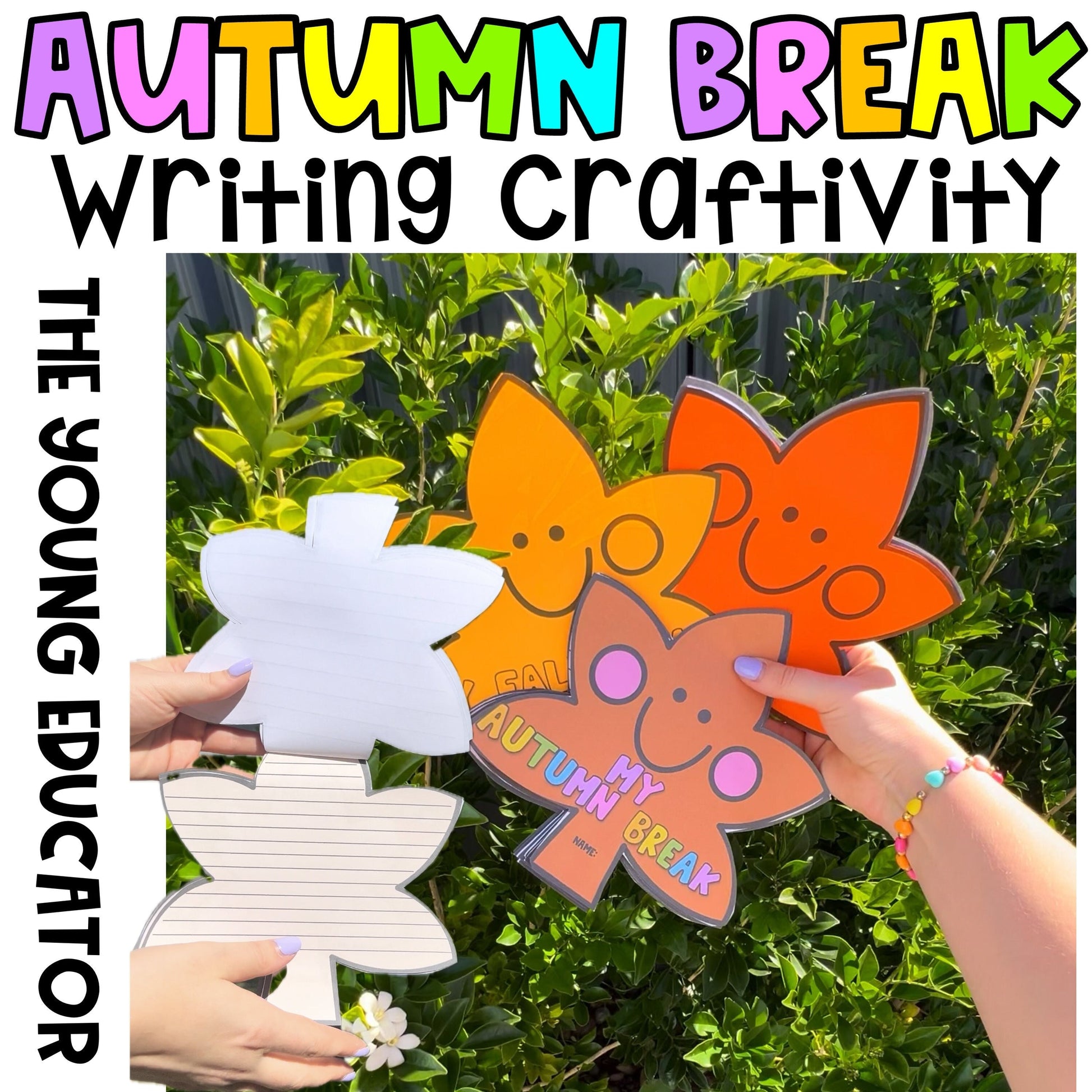 Fall writing craftivity with student recount templates for Fall holiday break.