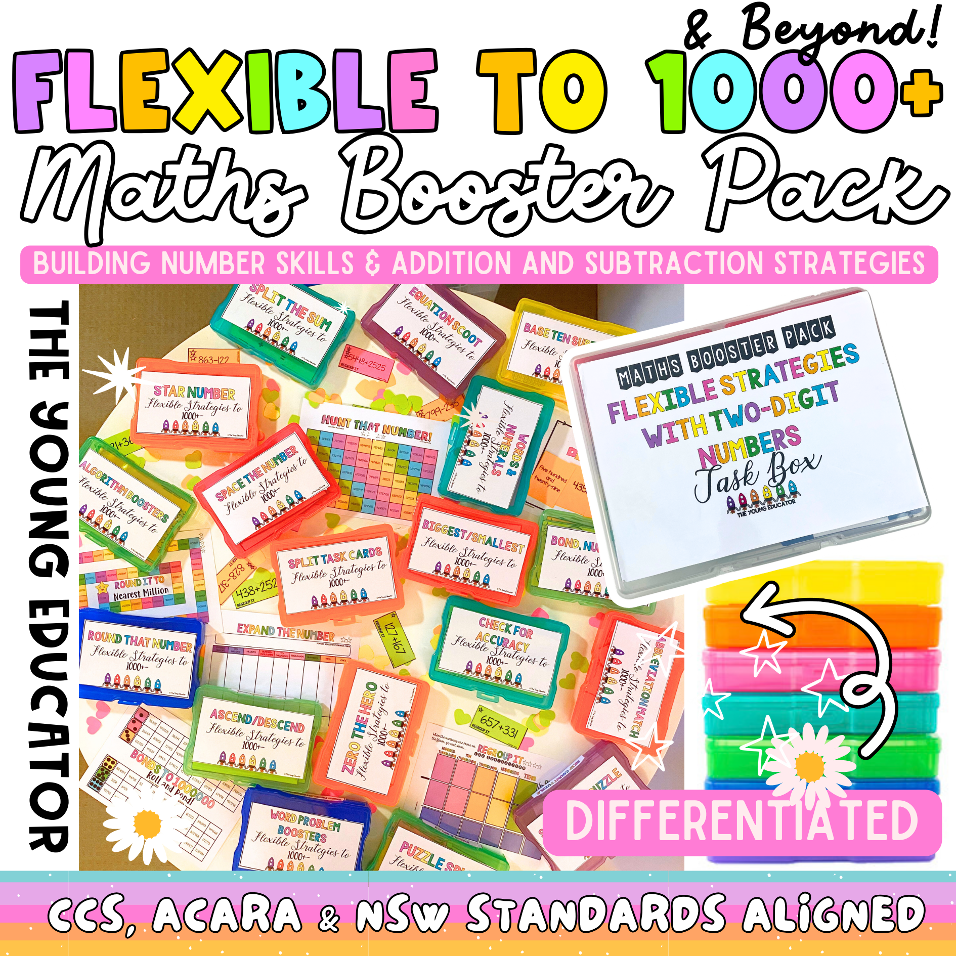 1000 Math Flexible to 1000 Math Strategies | Math Booster Pack 8/8 for Classroom ...