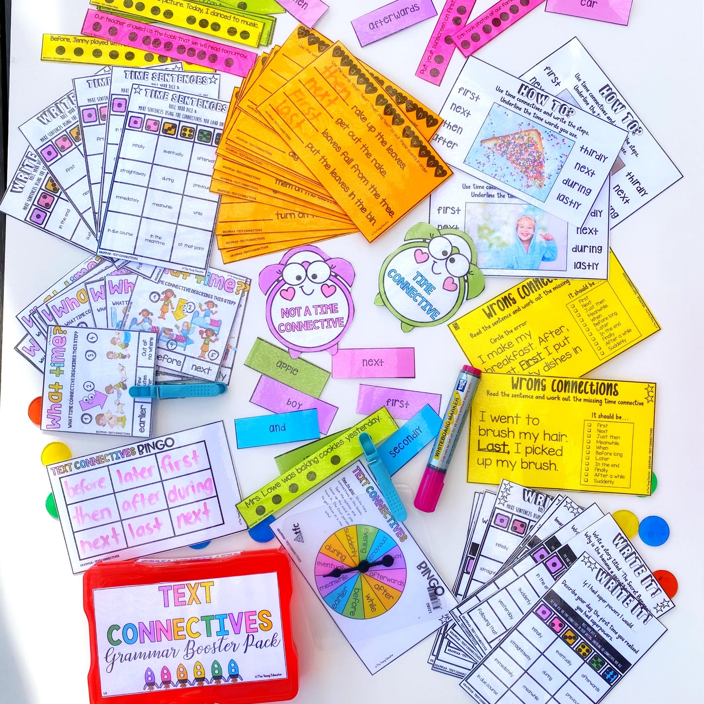 Grammar Booster Pack for Kids | Text Connectives Activities for Lower Grades | Printable Grammar Worksheets
