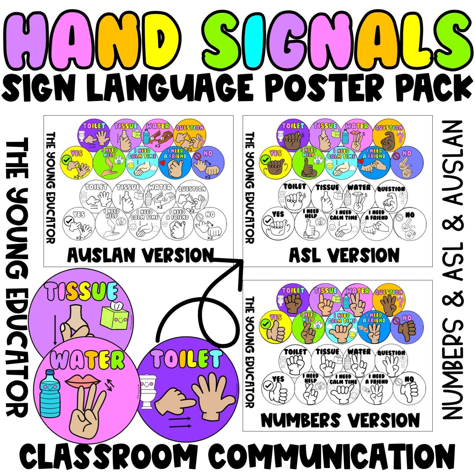 Hand Signal Prompts for Students | Classroom Management Posters – The ...