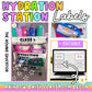 Hydration Station Caddy Label | Teacher Organization | Rainbow Trolley Cart