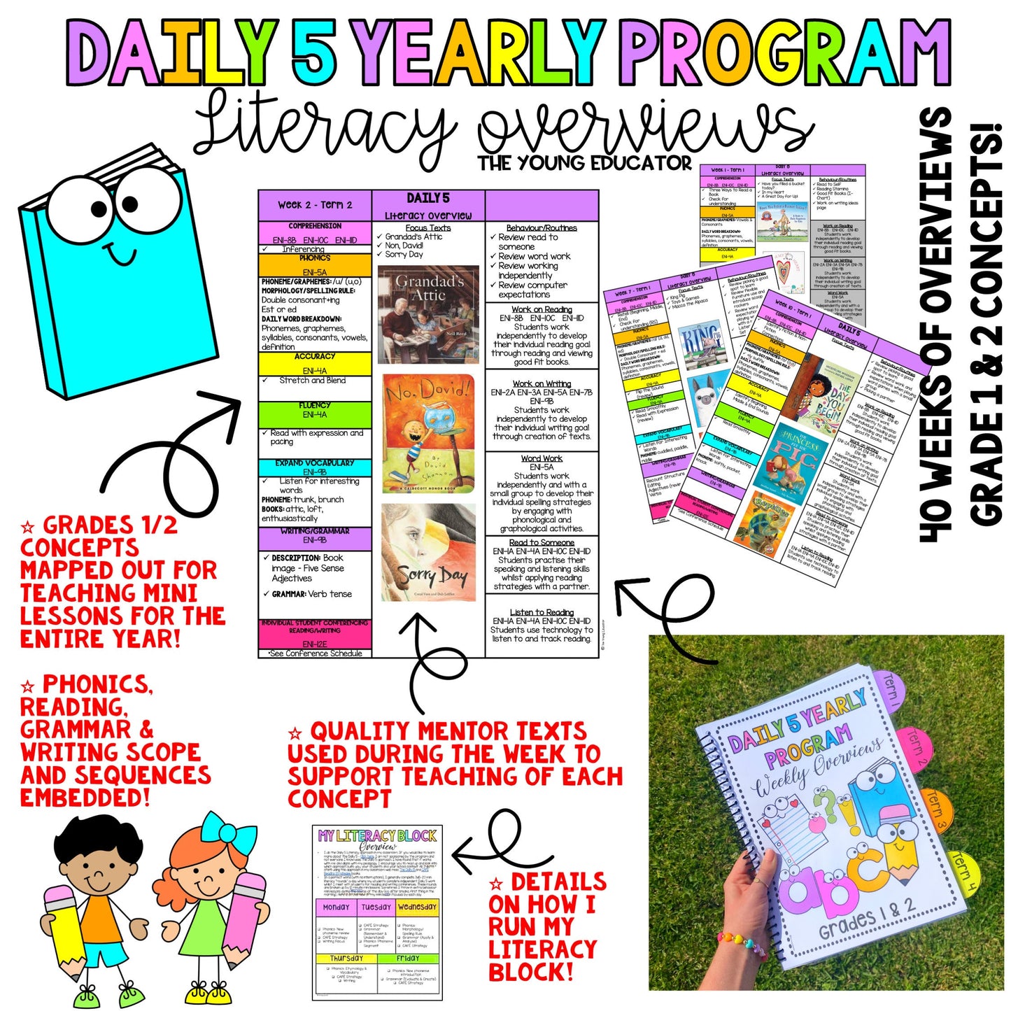 Daily 5 Literacy Program Overview - Year Bundle - Grade 1 & 2