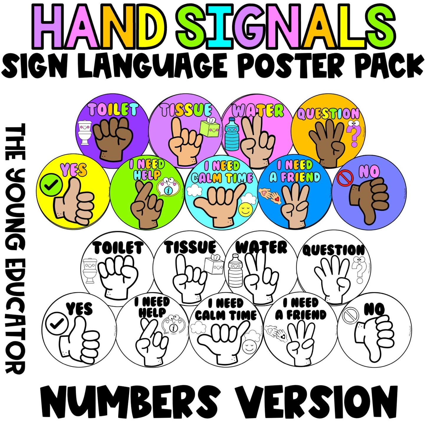 Auslan & ASL - Sign Language Hand Signals - Classroom Management *Editable*