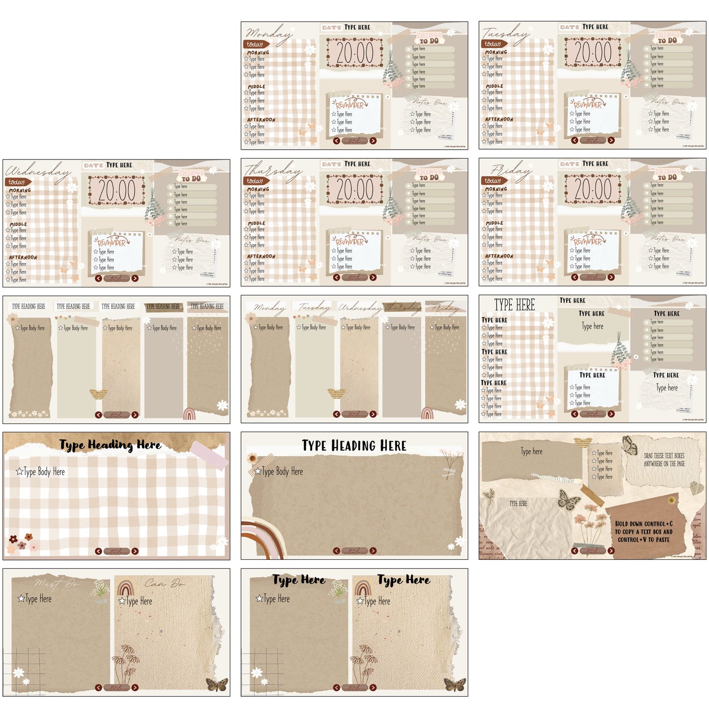 Neutral Boho Rainbow Everyday Teaching Slides / Lesson Organisation / Morning Meeting Slides / Daily Slides / Weekly Slides
