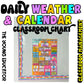 INTERACTIVE Daily Calendar & Weather Chart | Bulletin Board Classroom Decor