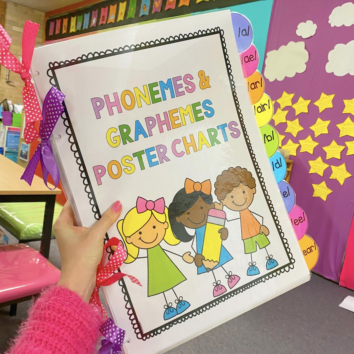 PHONICS POSTERS BOOK / Alternative Spellings Class Sounds Dictionary/  Phonemes Graphemes / Science of Reading Charts