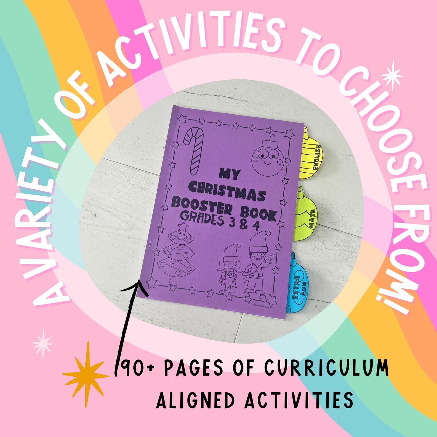 CHRISTMAS BOOSTER BOOK (No Prep - Print and Go!) - Grade 3/4 Curriculum Aligned Learning Holidays Booklet Printable Year 3 and Year 4