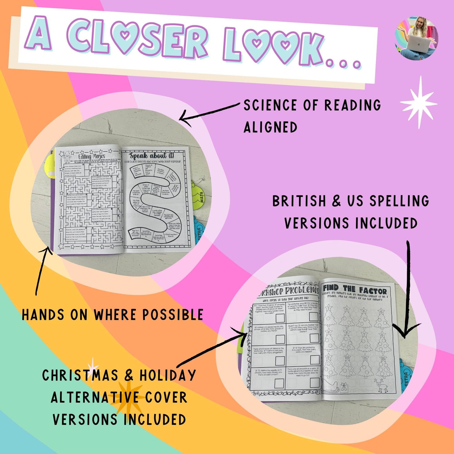 CHRISTMAS BOOSTER BOOK (No Prep - Print and Go!) - Grade 3/4 Curriculum Aligned Learning Holidays Booklet Printable Year 3 and Year 4