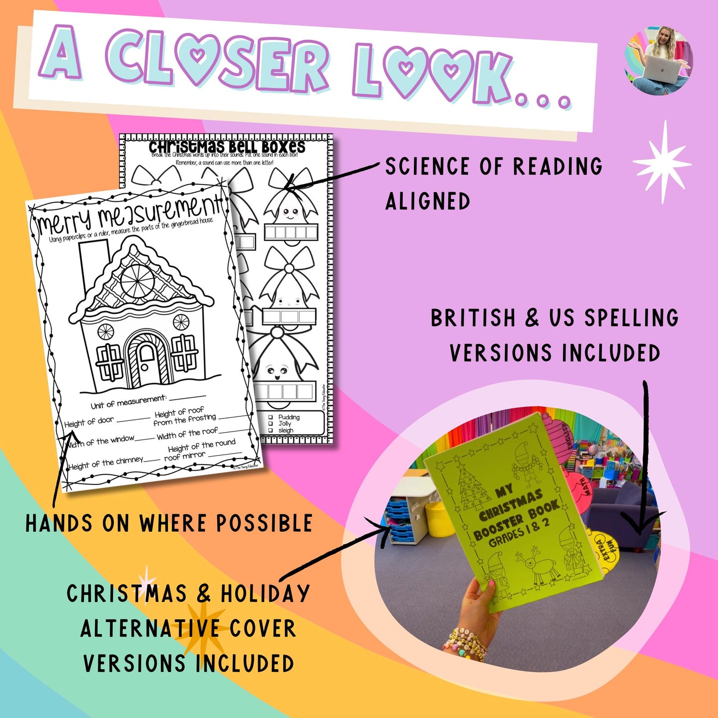 CHRISTMAS BOOSTER BOOK (No Prep - Print and Go!) - Grade 1/2 Curriculum Aligned Learning Holidays Booklet Printable Year 1 and Year 2