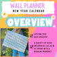 2025 Pastel Rainbow Wall Planner Yearly Calendar *Free Update Each Year!*